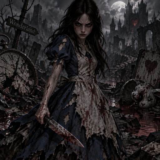 Alice from Alice in wonderland has a grudge 