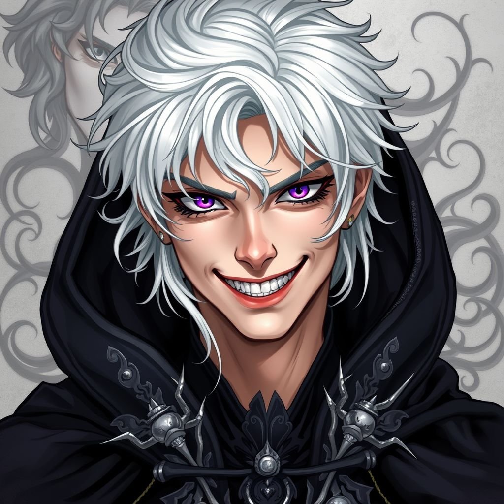 A Teenage prince with white hair who is evil