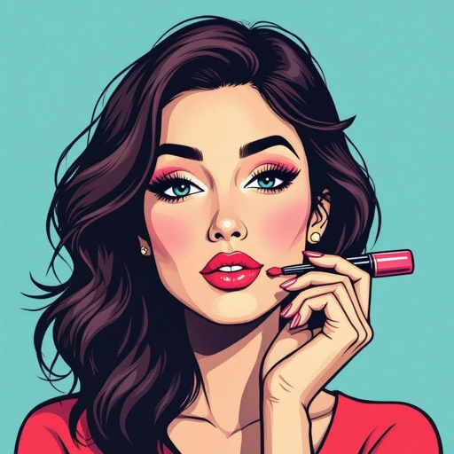 Create a character lady who will has attitude but is funny looking and loves lipgloss 