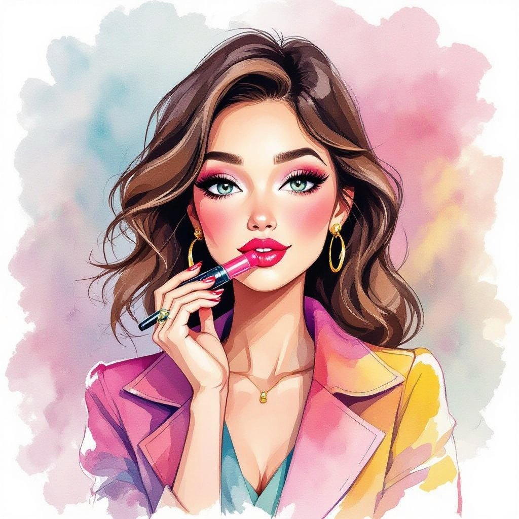 Create a character lady who has attitude but is funny looking but about fashion and loves lipgloss