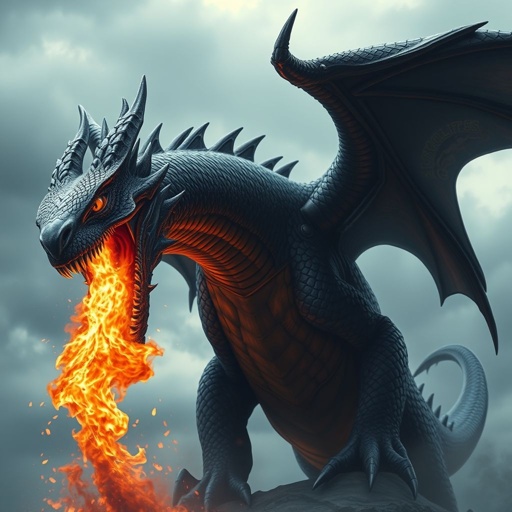 Big black Dragon about to fire