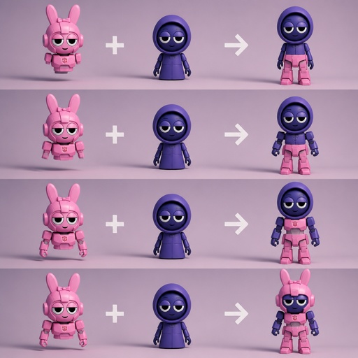Pinki from Sprunki as Elita One merging her legs onto Jevin from Sprunki and then her arms and then her Body and lastly her head and helmet