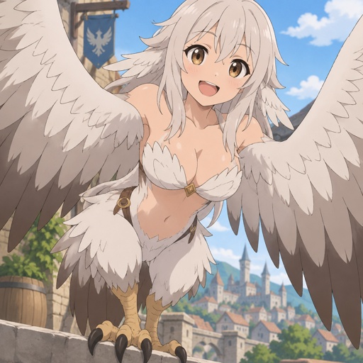 Harpy woman, monster,try to look friendly