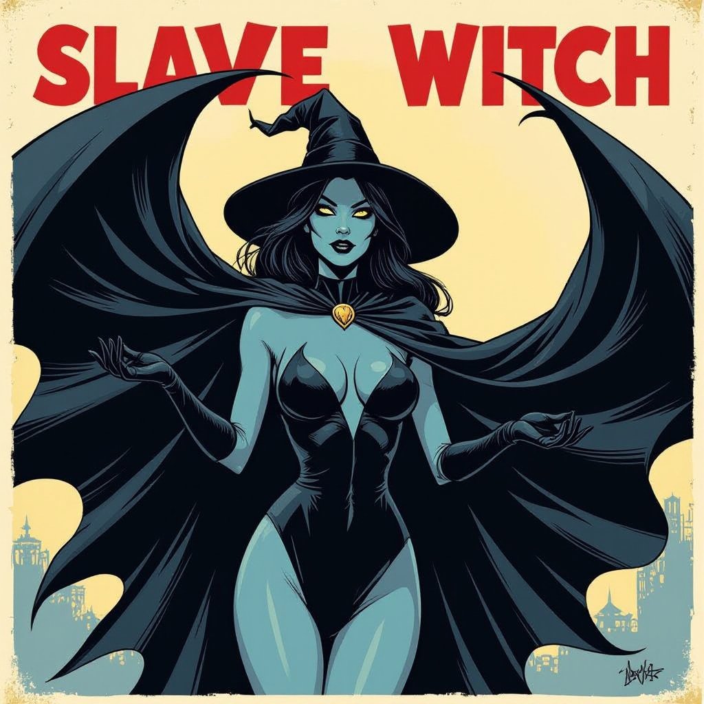 sexy shadow demon witch slate grey skin large black billowing cloak that emits darkness and shadow