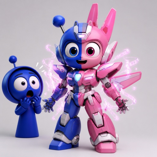 Jevin from sprunki noticing that Pinki from sprunki as Elita one is upgrading the armour now that she and Jevin are one being now