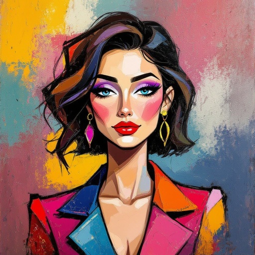 Create a character showing there whole body head to toe, a lady who loves beauty products  
