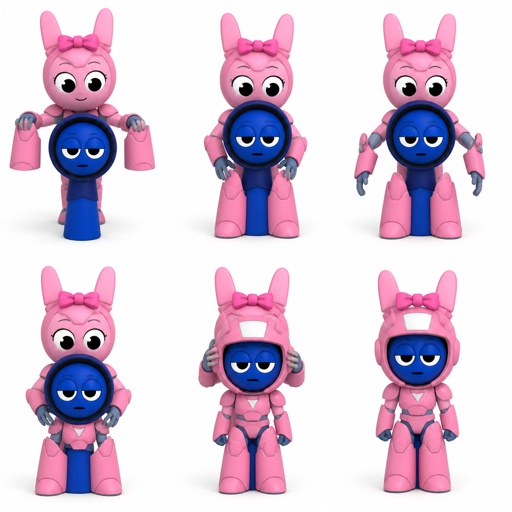 Pinki from Sprunki as Elita One merging her legs onto Jevin from Sprunki and then her arms and then her Body and lastly her head and helmet