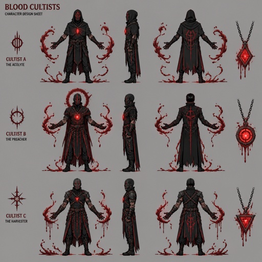 Male super Villian with blood manipulation, mask, pendant that gives him powers, multiple of the same character