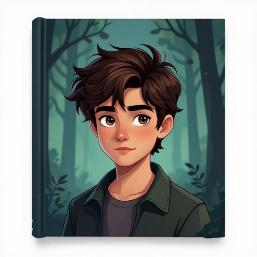 Mysterious teen boy with dark brown hair brown eyes and with a dark past