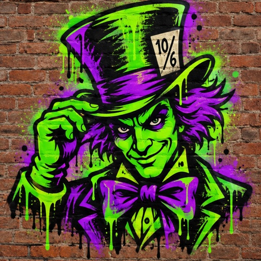 Make an outline of mad hatter 