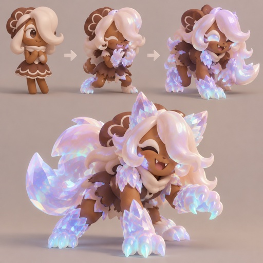 Ginger from Dandy’s world turning into a opalite cookie werewolf and she loves her opalite curse