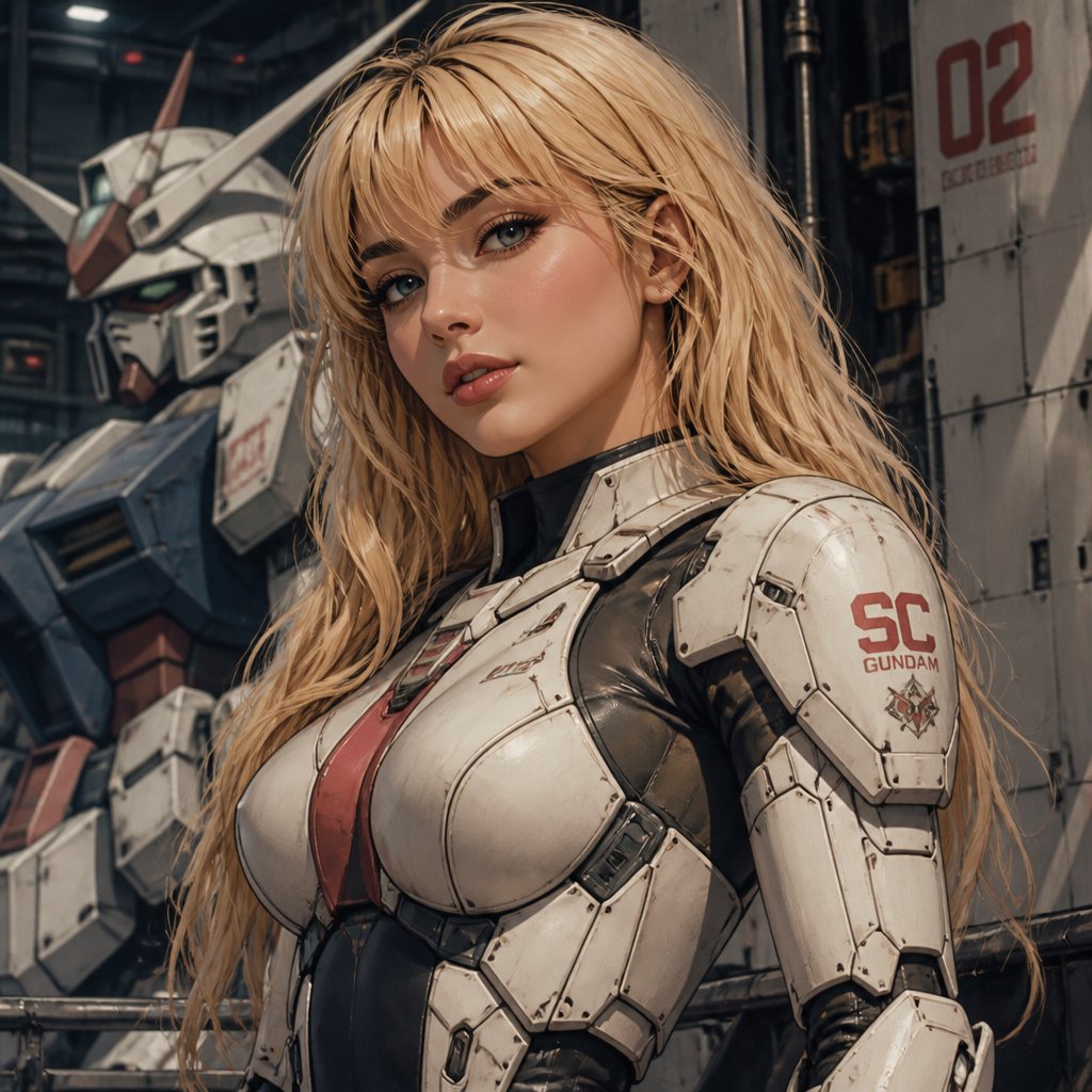 Sabrina Carpenter as a Gundam anime girl