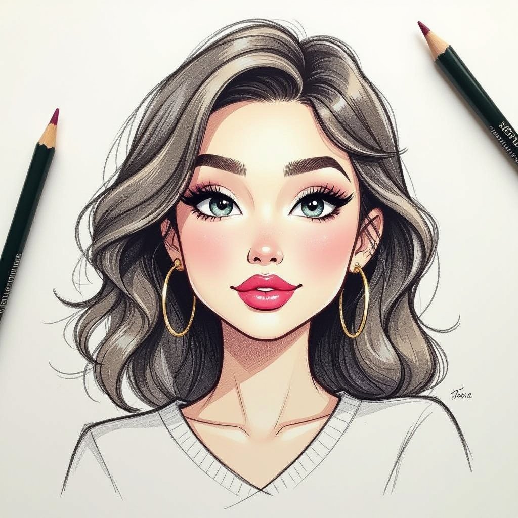 Create a character lady who has attitude but is funny looking and loves lipgloss 
