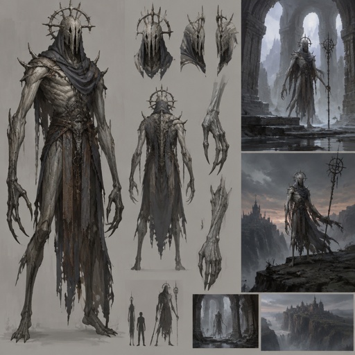 location swapping grey scary guardian humanoid creature