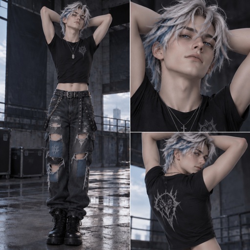 a collage of photos of a woman with grey hair