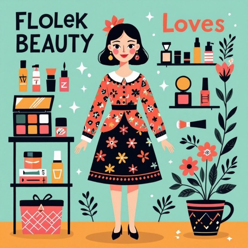 Create a character showing there whole body head to toe, a lady who loves beauty products