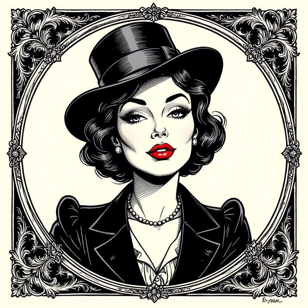Create a character lady who will has attitude but is funny looking and loves lipgloss 