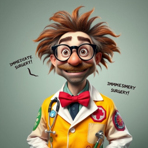 create a funny looking doctor, named doctor p Pom. Who is funny looking from head to toe. And he always says immediately results to surgery for anything even small things 