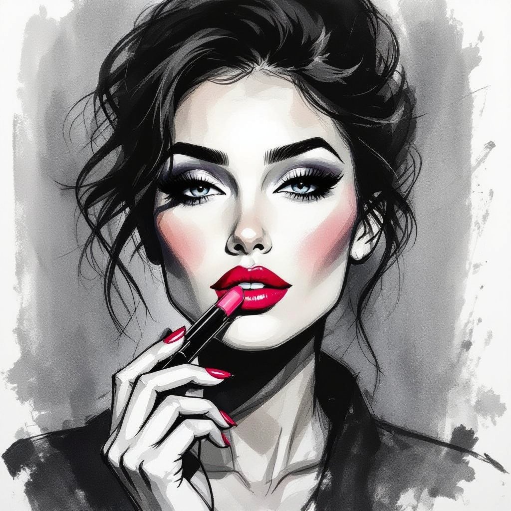 Create a character lady who has attitude but is funny looking and loves lipgloss 