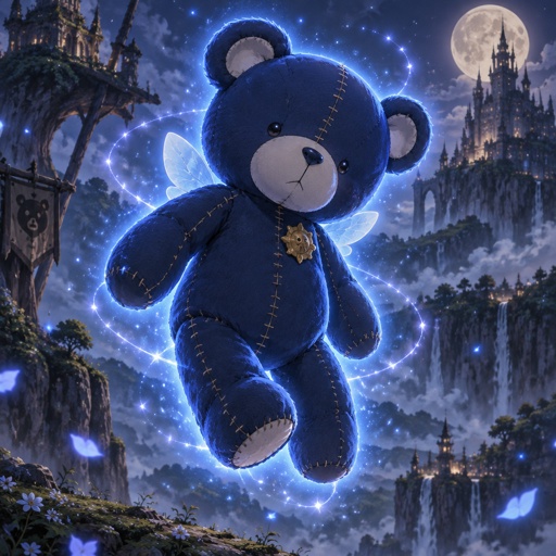 King’s teddy bear from seven deadly sins in midnight blue color 