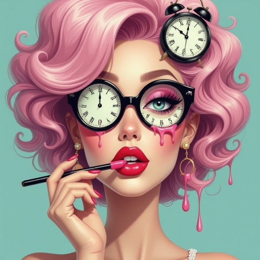 Create a character lady who has attitude but is funny looking but about fashion and loves lipgloss