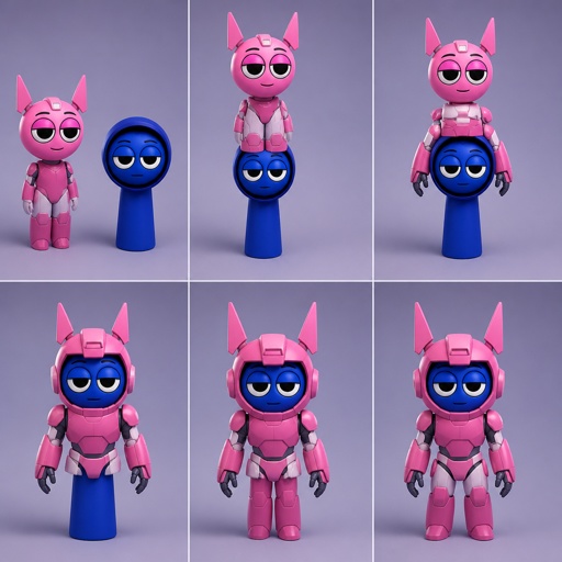 Pinki from Sprunki as Elita One merging her legs onto Jevin from Sprunki and then her arms and then her Body and lastly her head and helmet