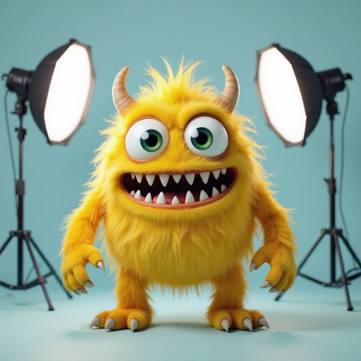 Create a yellow funny looking monster