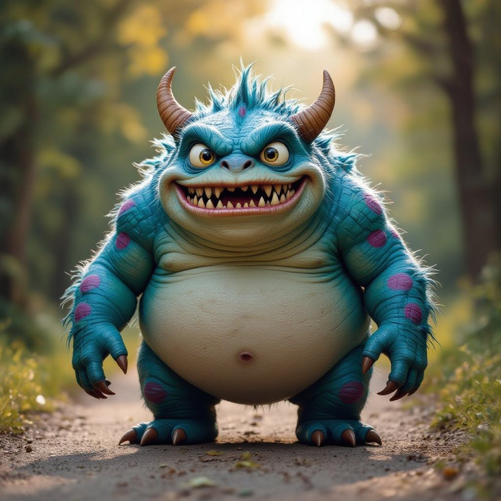 Create a fat funny looking monster