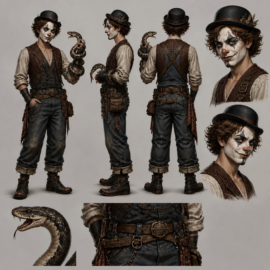 a drawing of a man with a snake in his hand