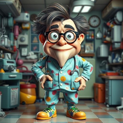 create a fat doctor. Who is funny human looking from head to toe. And he always immediately results to surgery for anything even small things. So please be sure to show his whole outfit head to toe. Make him have 1 tooth