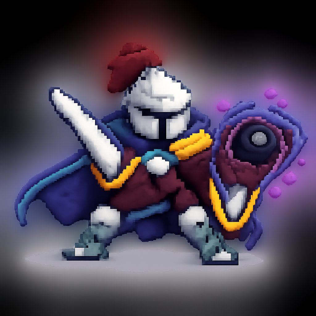 Knight with void charm fighting dreamer