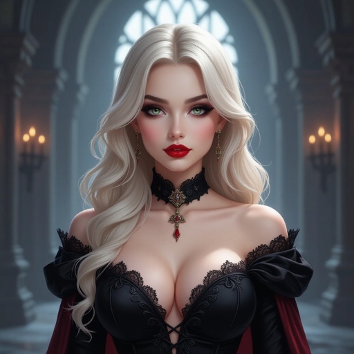 A blonde female vampire with big boobs 