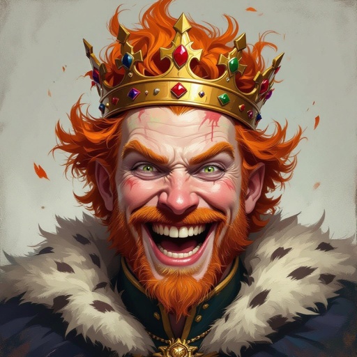 A king with ginger hair who is crazy