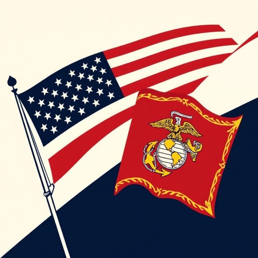 USA flag Marine Corps flag 