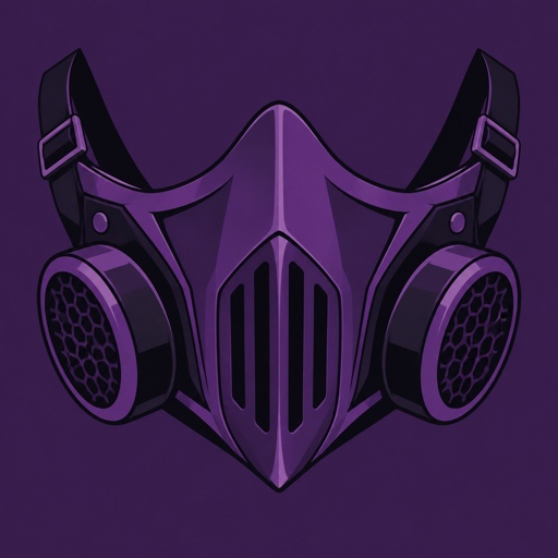 Breathing mask for a female supervillain, purple