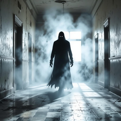 The shadow man  creepy ghost haunted asylum 