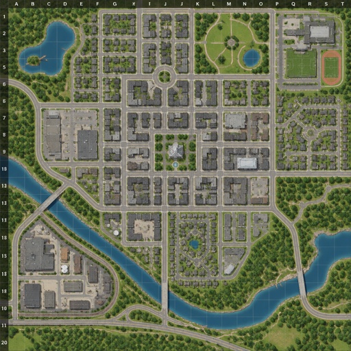 Large town Map layout for a game, top down style
