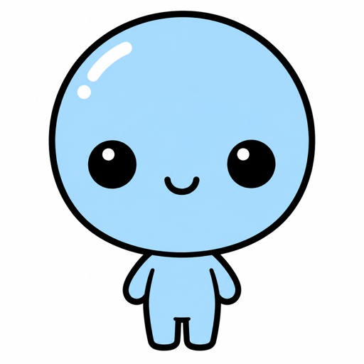 As a stick figure With a blue face