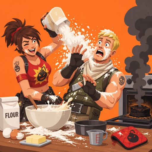 Fortnite TNTina,and Fortnite jonesy, baking a cake and it’s going horribly wrong 