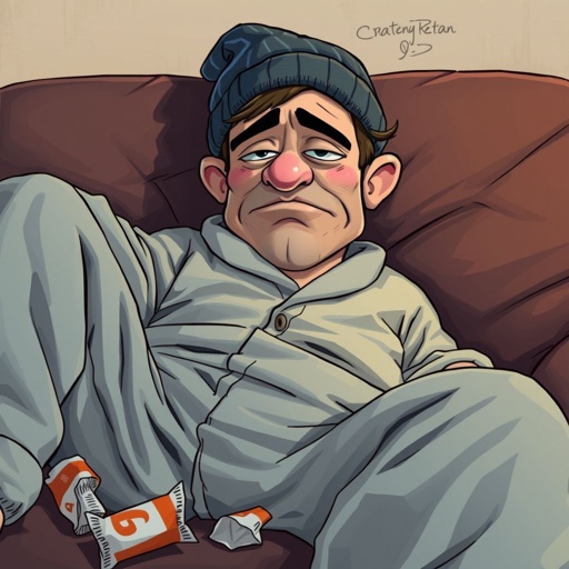 Create a character who is lazy as heck. And you could tell from his face and his entire outfit. Make is funny and the style of the graphic photographic
