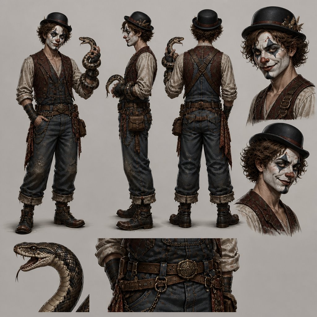 a drawing of a man with a snake in his hand
