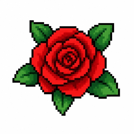 Single rose for a fantasy game set in modern times, top-down style