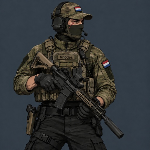 a man in a military uniform holding a rifle
