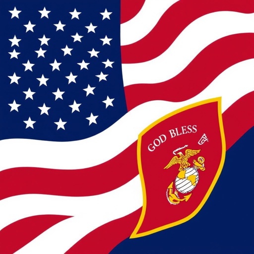 USA flag Marine Corps flag God Bless America 