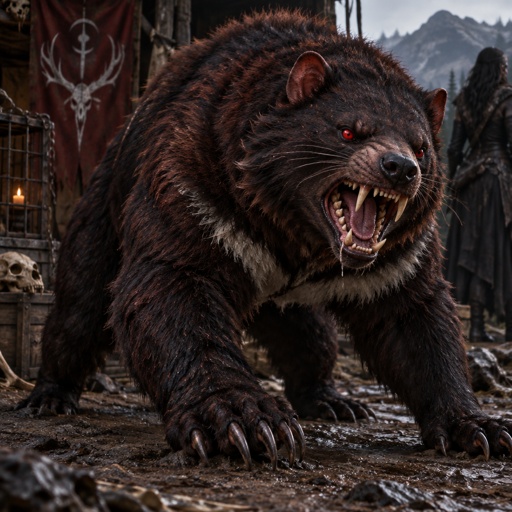 A Tasmanian Devil mixed with a grizzly bear, created in the labs of dark huntress . 