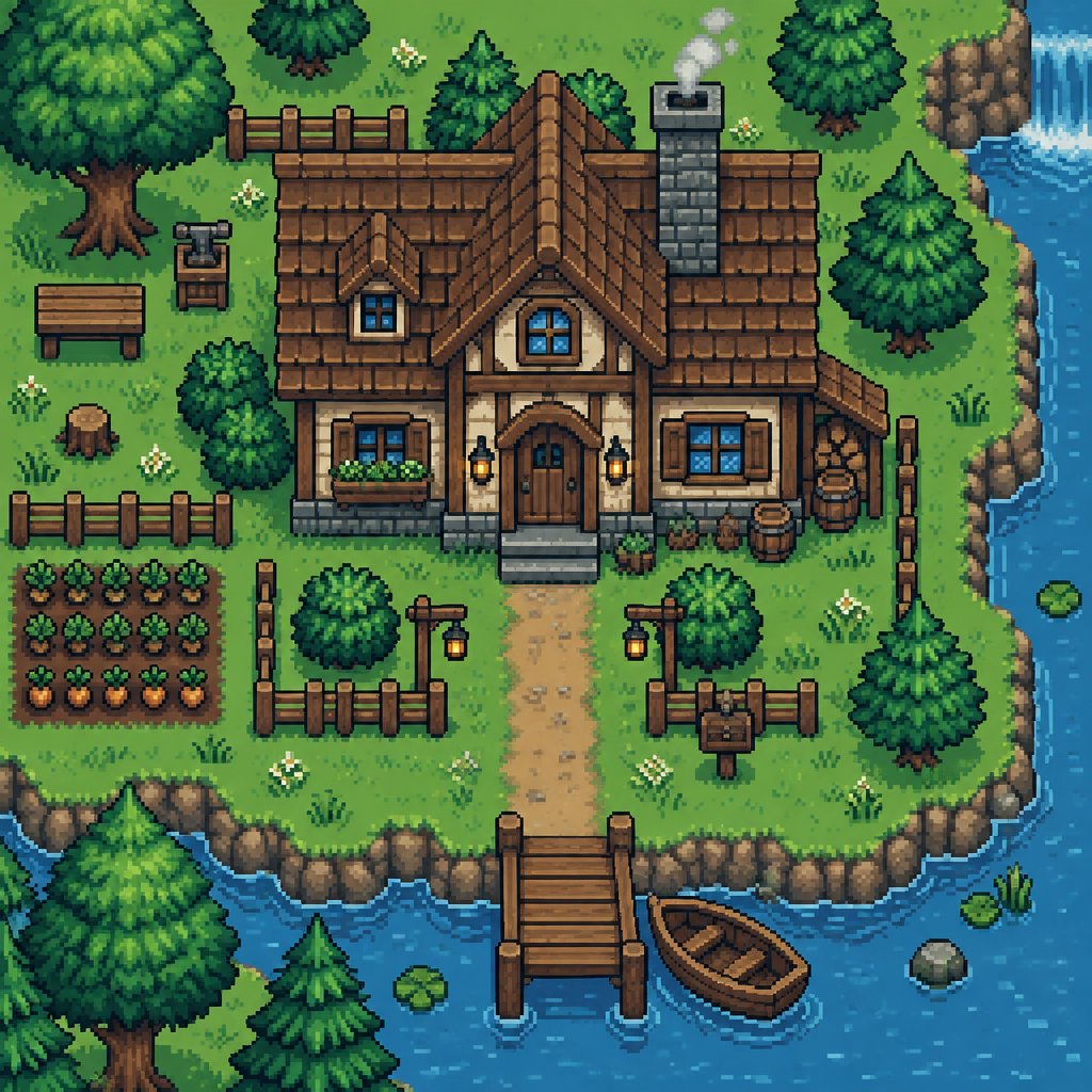 house unique for a modern fantasy game, exterior, top down style, shading and highlights