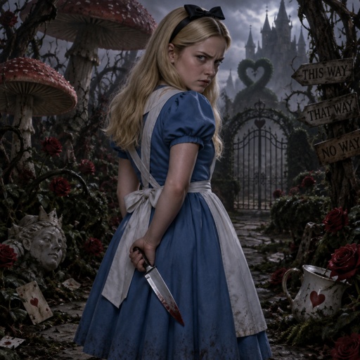 Alice from Alice in wonderland has a grudge 