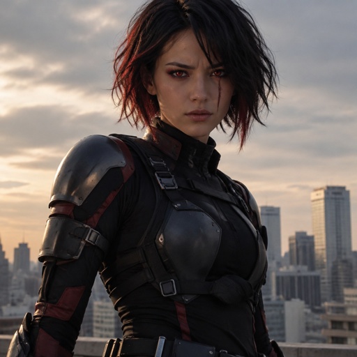 Full Name: Kira Fujitora (藤寅 雲雀)  Hero Name: Nightmare (ナイトメア)  Gender: Female  Age: 24  Role: Pro Hero  Affiliation: Hero Public Safety Commission / Independent Hero Agency  Quirk Type: Emitter 🎨 Appearance & Persona Appearance Kira stands with an intense, confident posture that immediately demands attention. She has choppy, short black hair with sharp reddish tips that flicker like embers when she moves. Her most striking feature is a prominent vertical scar over her left eye—a harsh souvenir from her past that she wears with pride rather than shame. Her eyes are naturally dark, but they gleam with an unsettling crimson hue whenever her Quirk begins to activate.  Costume Style: Sleek, tactical dark suit designed for quick movement and covert operations. Features light armor plating on her shoulders and knees, paired with dark burgundy accents that mirror her hair tips. She wears a high collar to obscure her jawline when lurking in shadow. Personality  Traits: Outgoing, sharp-tongued, fiercely loyal, impatient.  The Good: Despite her villainous upbringing and terrifying Quirk, Kira is remarkably sociable and surprisingly cooperative with fellow Pro Heroes. She doesn't hesitate to jump into action or rally a team.  The Bad: She possesses a notoriously short fuse. Arrogance or grandstanding drives her up the wall, and she won't hesitate to put showoffs in their place—often using a harmless hallucination just to wipe a grin off their face.