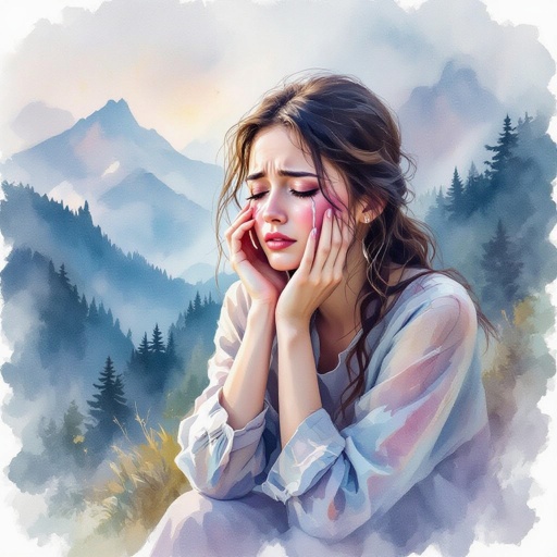 Women crying in the mountains