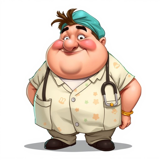 7:44 5GW Close .. create a fat doctor. Who is funny human looking from head to toe. And he always immediately results to surgery for anything even small things. So please be sure to show his whole outfit head to toe. Make him have 1 tooth. Make it more adult humor instead of cartoon humor.
